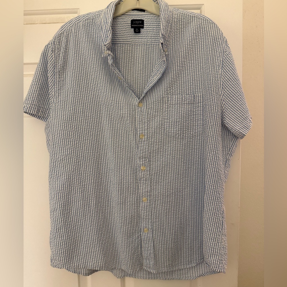 J. Crew Seersucker Slim Button Down